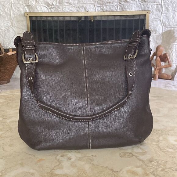 Tignanello Brown Leather Hobo Shoulder Bag - Picture 3 of 14